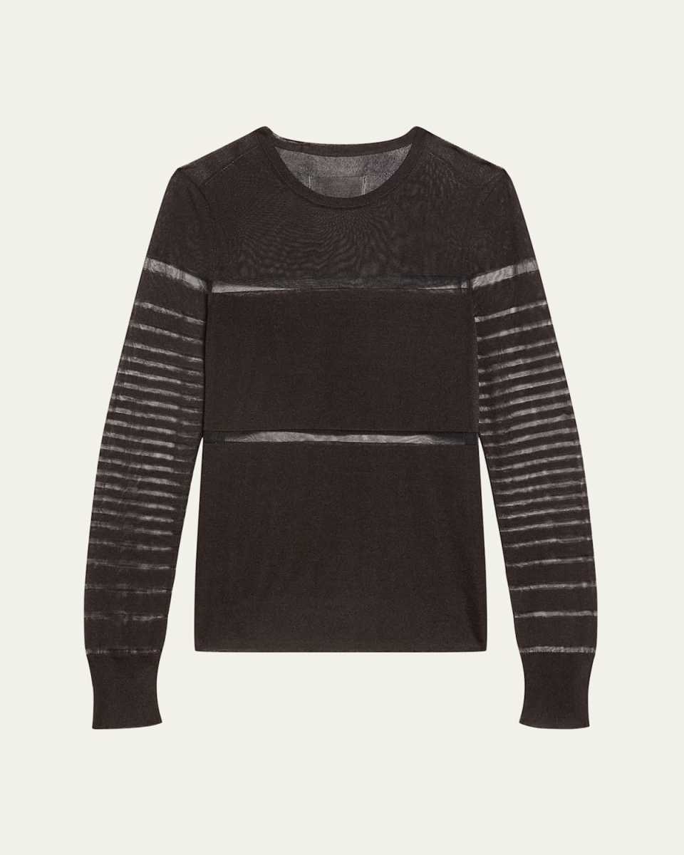 Spaced Sheer Long-Sleeve Top